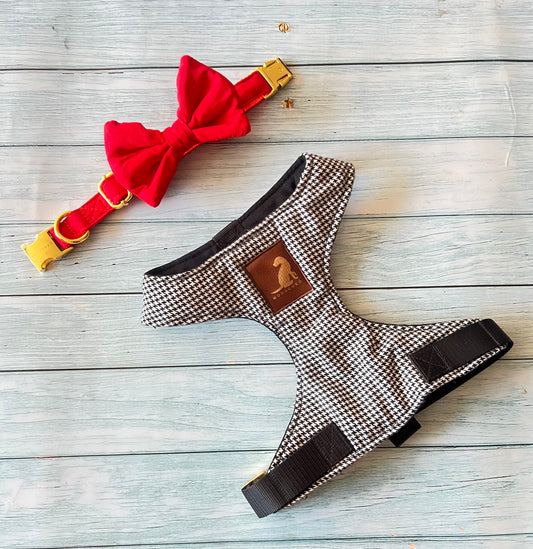 Conjunto Coco Red para perros y gatos Arnes+Collar con Corbatin