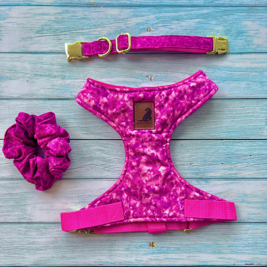 Conjunto Cherry Alegria para perros y gatos Arnes+Collar+Colet