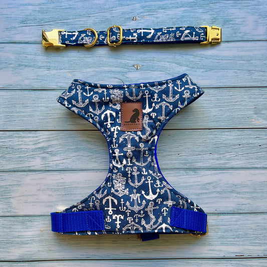 Conjunto Marinero para perros y gatos Arnes+Collar
