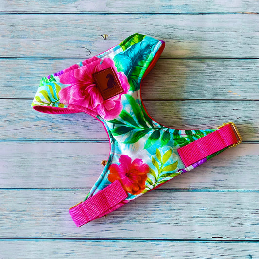 Pechera Hawaiian Pink arnes para perros y gatos