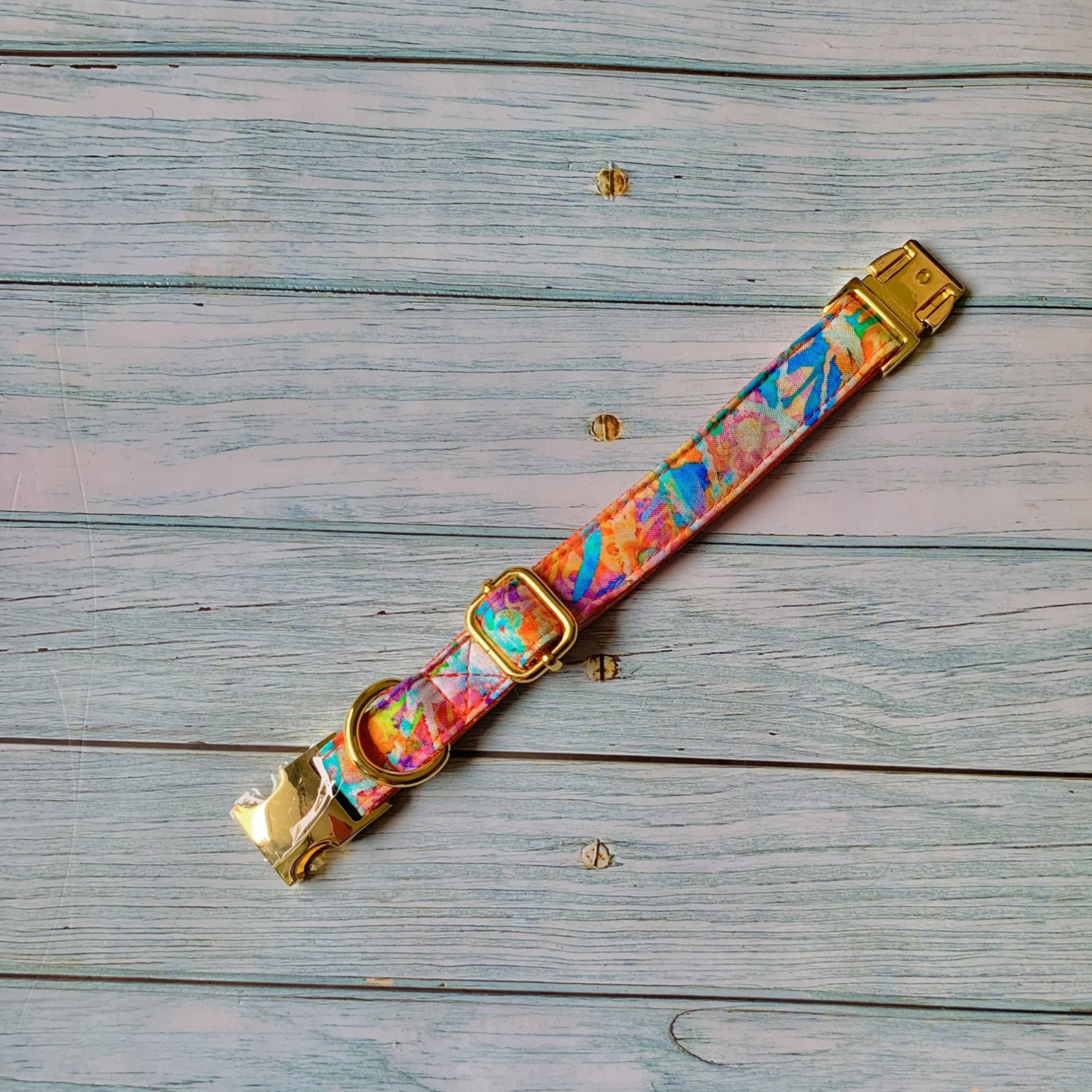 Print Amarillo collar de hebilla para perros y gatos